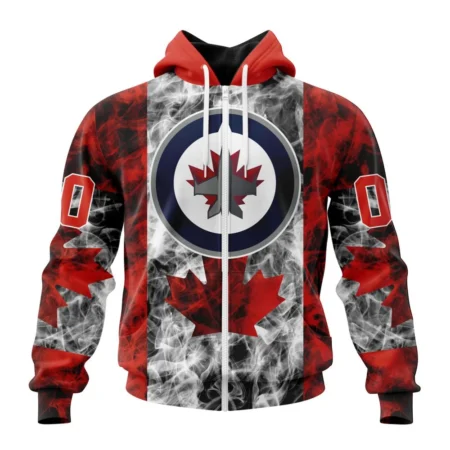 NHL Personalized Name And Number, Winnipeg Jets Special Design For Canada Day,QTNHL Personalized Name And Number,080524B473