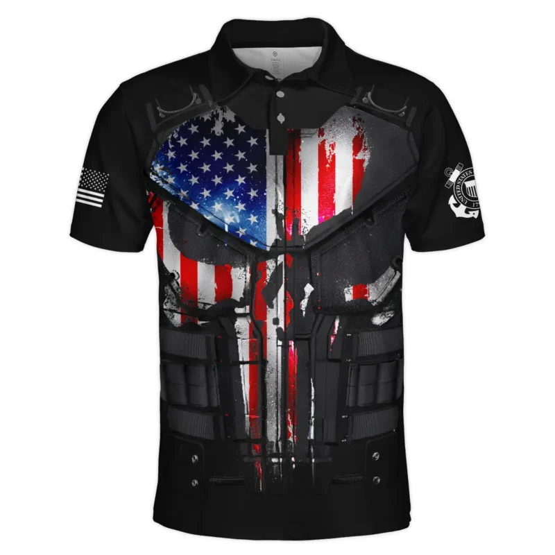 Punisher Skull U.S. Coast Guard All Over Prints BLVTR18924A1CGPL - Polo Shirt