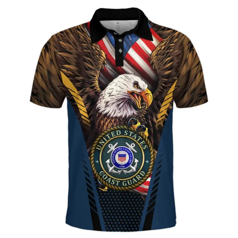 Eagle And Flag U.S. Coast Guard All Over Prints BLVTR20924A3CGPL - Polo Shirt