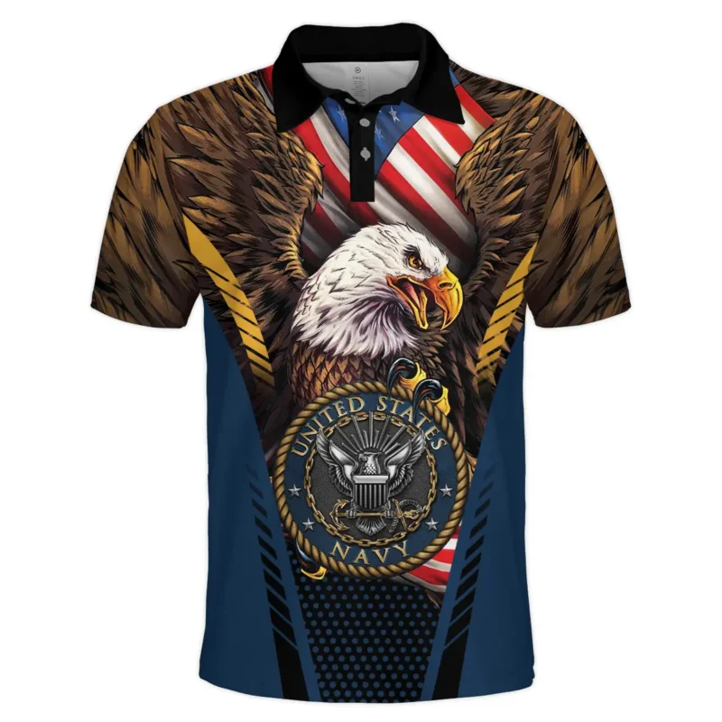 Eagle And Flag U.S. Navy All Over Prints BLVTR20924A3NVPL - Polo Shirt