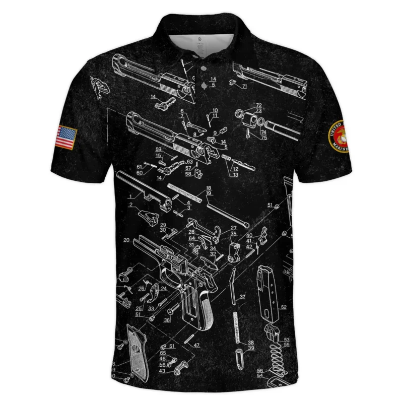 It's A Veteran Thing You Wouldn't Understand Bullet Dissection U.S. Marine Corps All Over Prints BLVTR21924A1MCPL - Polo Shirt