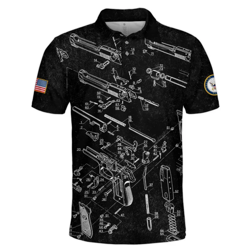 It's A Veteran Thing You Wouldn't Understand Bullet Dissection U.S. Navy All Over Prints BLVTR21924A1NVPL - Polo Shirt