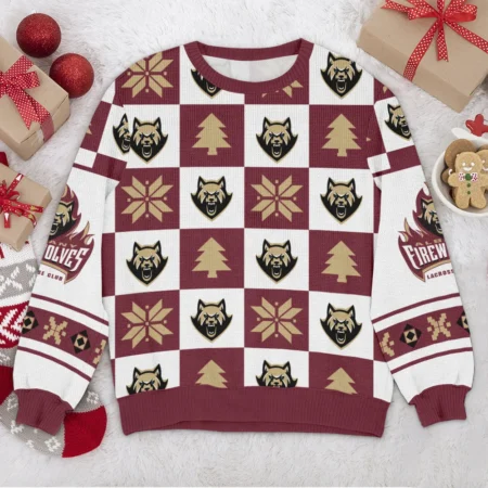 Special Release Ugly Sweater Albany FireWolves National Lacrosse League All Over Prints Christmas Season HONLL190924SW01ALB