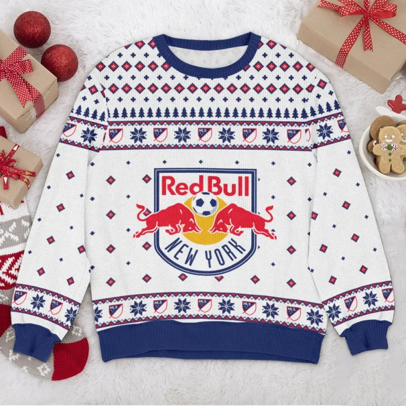 Special Release New York Red Bulls MLS Ugly Sweater All Over Prints Christmas Season QTMLS190924A9