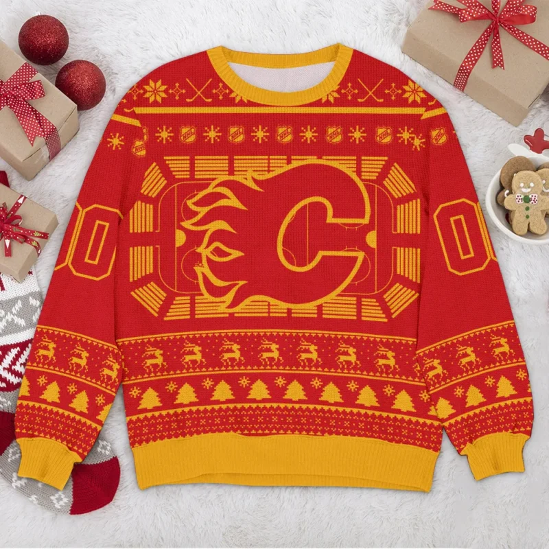 Special Release Calgary Flames NHL Ugly Sweater All Over Prints Christmas Season QTNHLTK160924A11