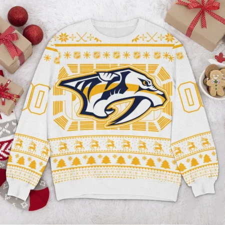 Special Release Nashville Predators NHL Ugly Sweater All Over Prints Christmas Season QTNHLTK160924A5