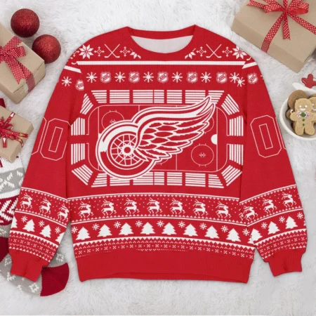 Special Release Detroit Red Wings NHL Ugly Sweater All Over Prints Christmas Season QTNHLVA160924A3