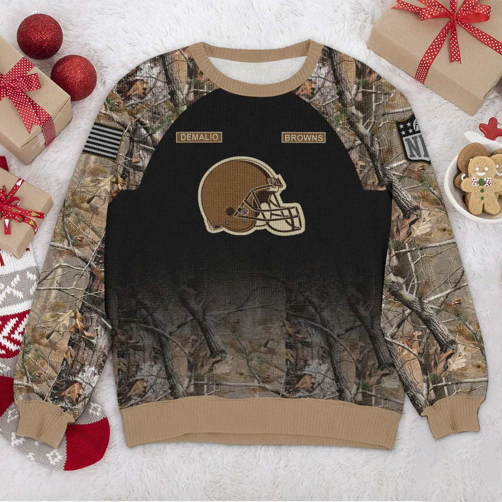 Special Release Ugly Sweater Cleveland Browns All Over Prints Christmas Season QTTK110924A17