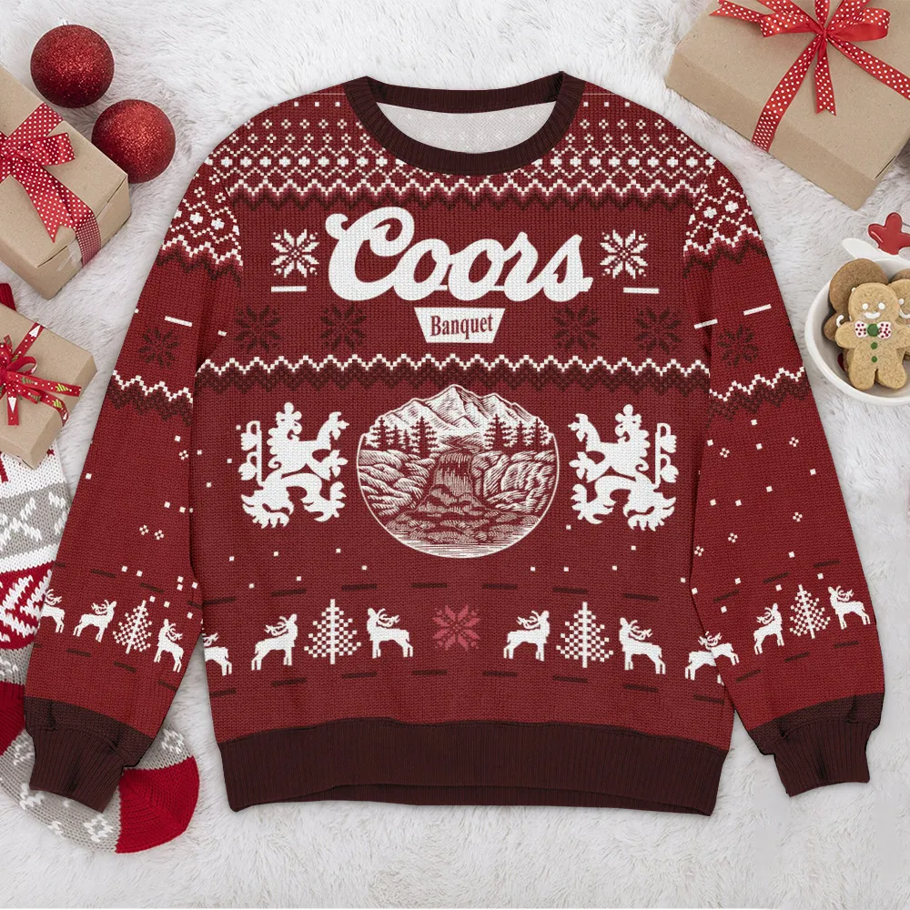 Special Release Ugly Sweater Coors Banquet red All Over Prints Christmas Season QTTK110924A19