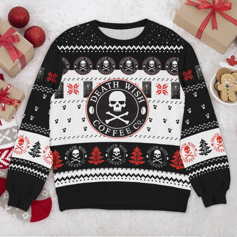 Special Release Ugly Sweater Death Wish Coffee All Over Prints Christmas Season QTTK110924A27