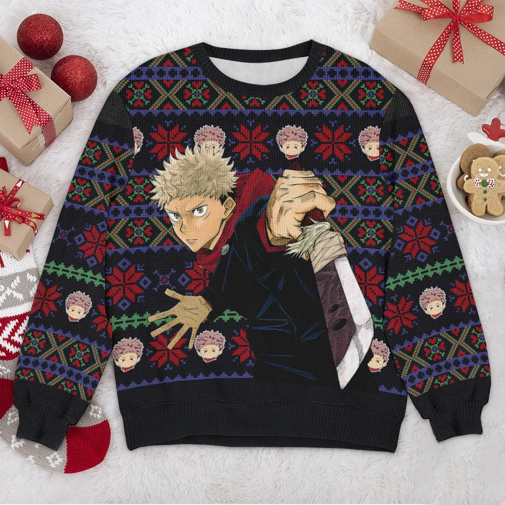 Special Release Ugly Sweater Itadori Juji All Over Prints Christmas Season QTTK110924A32