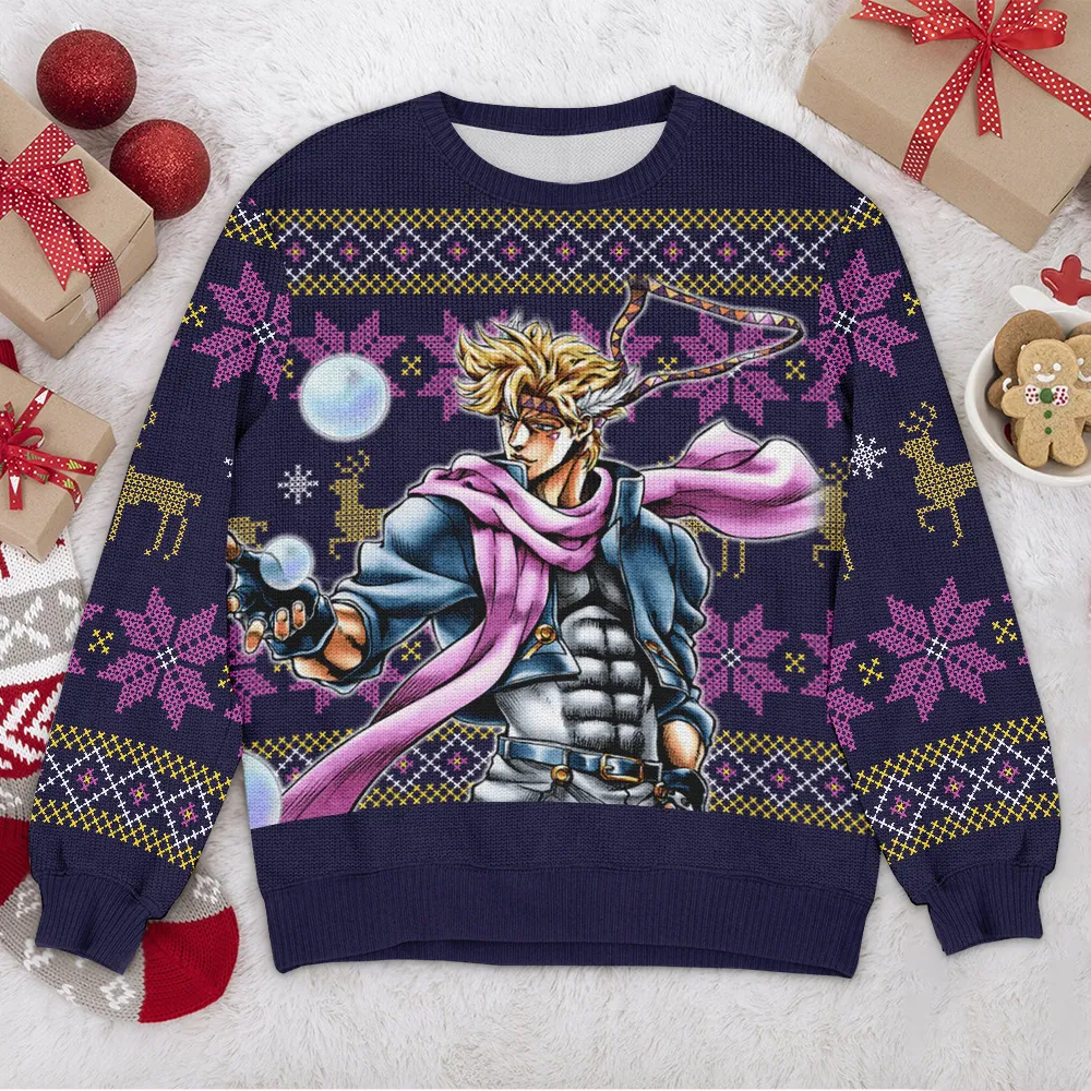 Special Release Ugly Sweater Jojo Bizarre All Over Prints Christmas Season QTTK110924A37