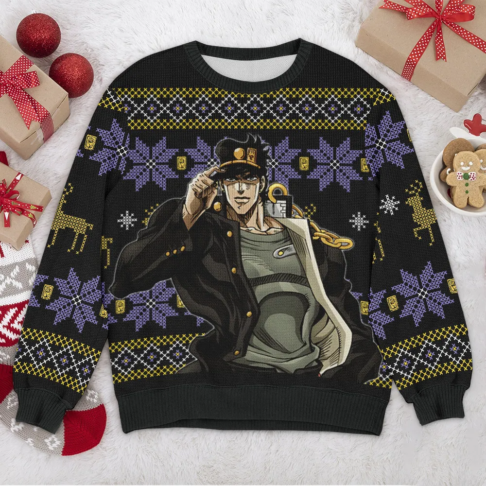 Special Release Ugly Sweater Jojo Bizarre Deer All Over Prints Christmas Season QTTK110924A38