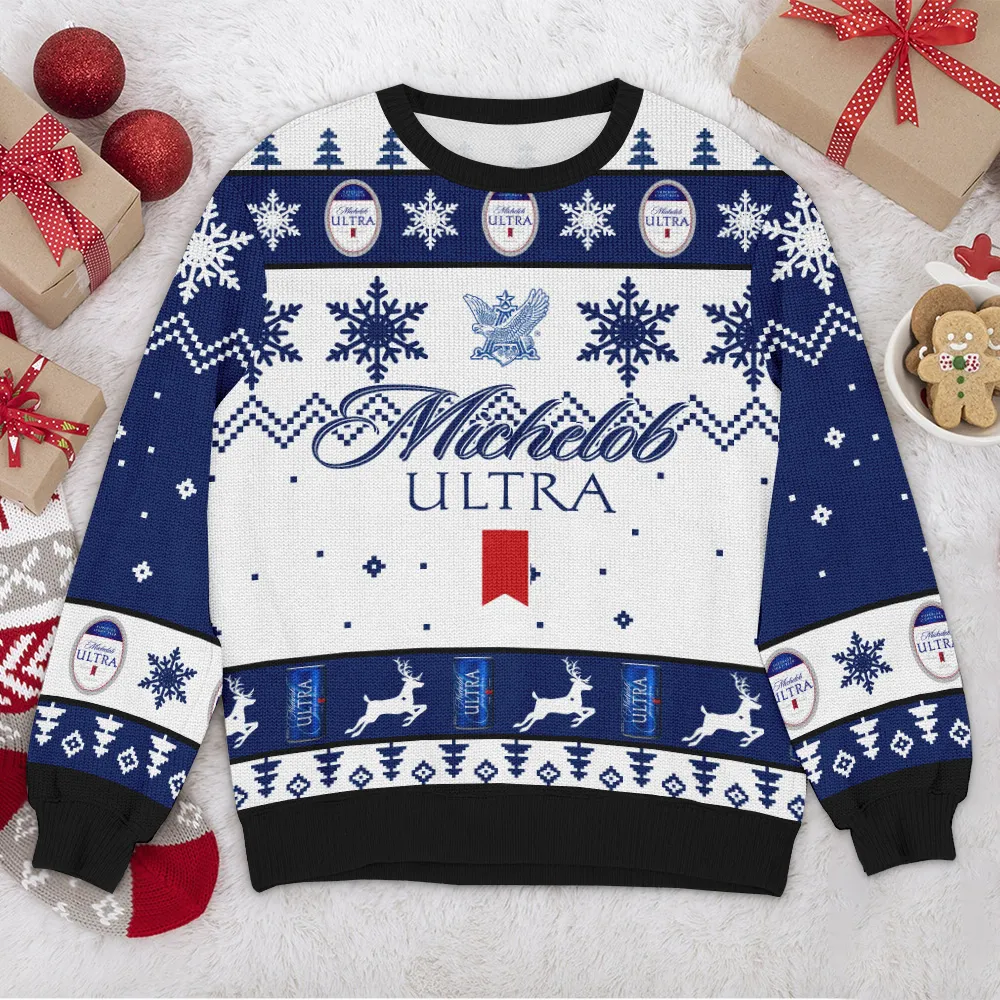 Special Release Ugly Sweater Michelob unltra All Over Prints Christmas Season QTTK110924A46