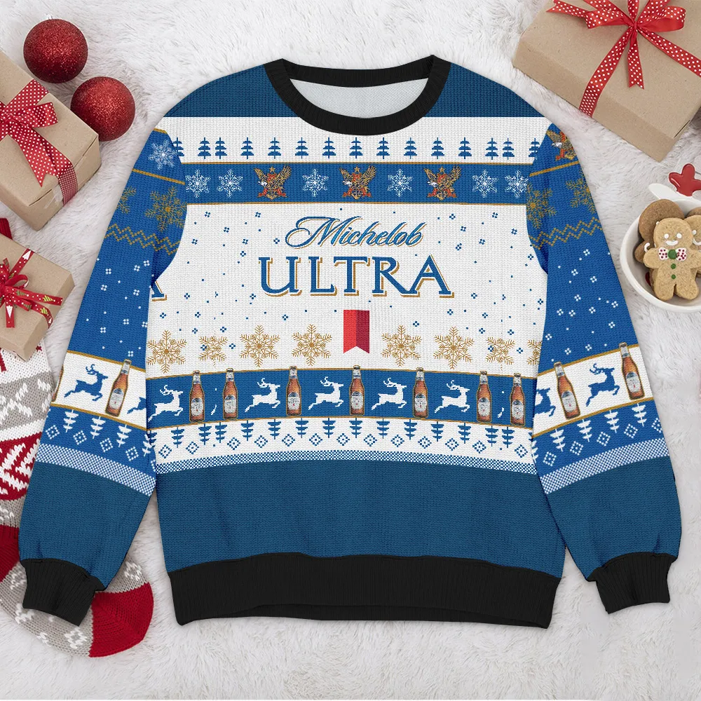 Special Release Ugly Sweater Michelob All Over Prints Christmas Season QTTK110924A47