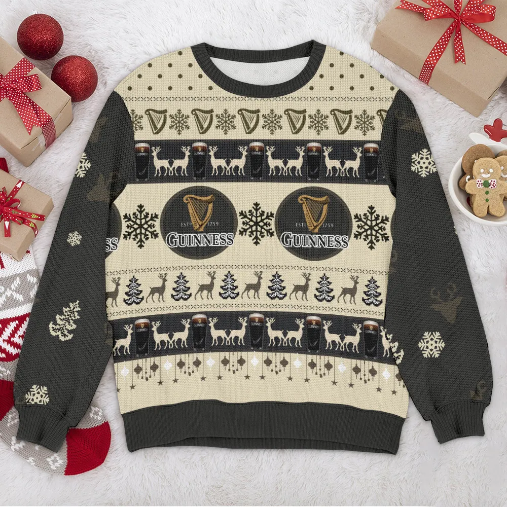 Special Release Ugly Sweater Guinness All Over Prints Christmas Season QTTK110924A5