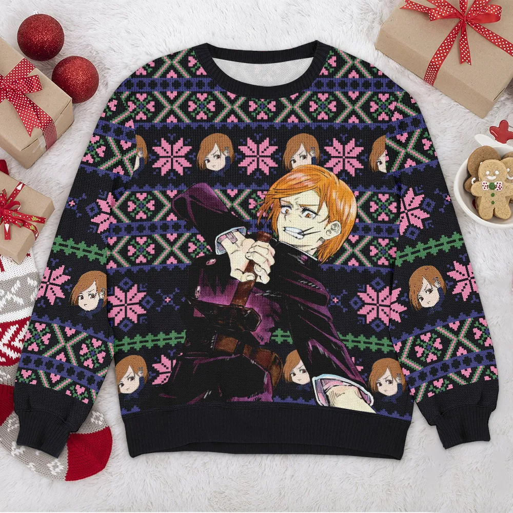 Special Release Ugly Sweater Nobara All Over Prints Christmas Season QTTK130924A53