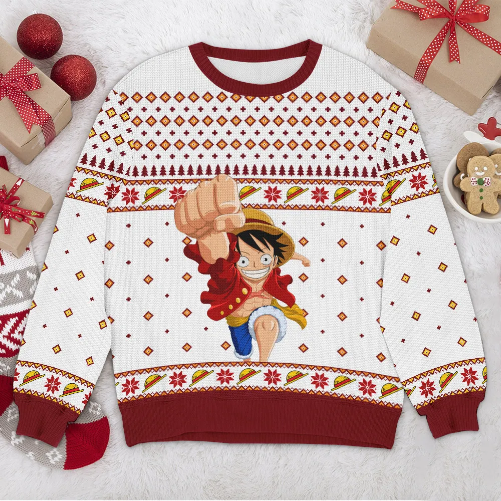 Special Release Ugly Sweater Luffy All Over Prints Christmas Season QTTK130924A67