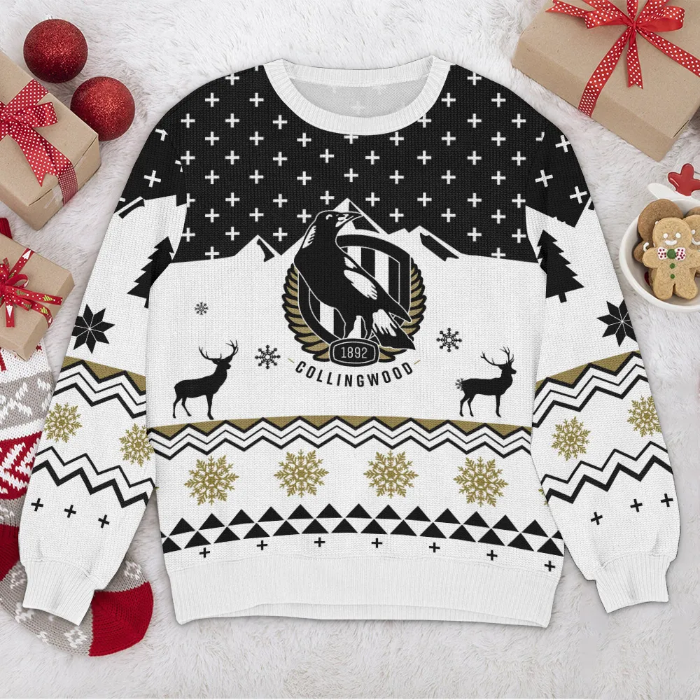 Special Release Ugly Sweater Collingwood All Over Prints Christmas Season QTTK130924A75