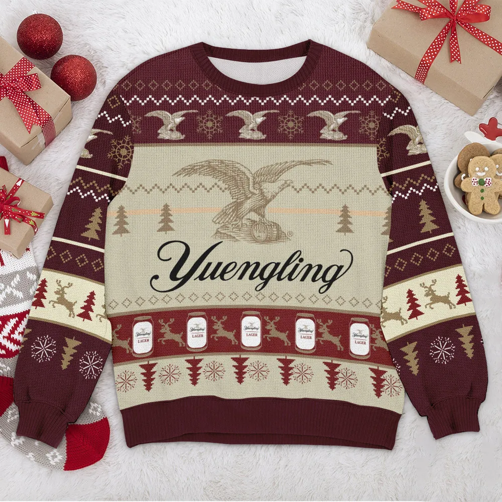 Special Release Ugly Sweater Yuengling All Over Prints Christmas Season QTTK130924A77