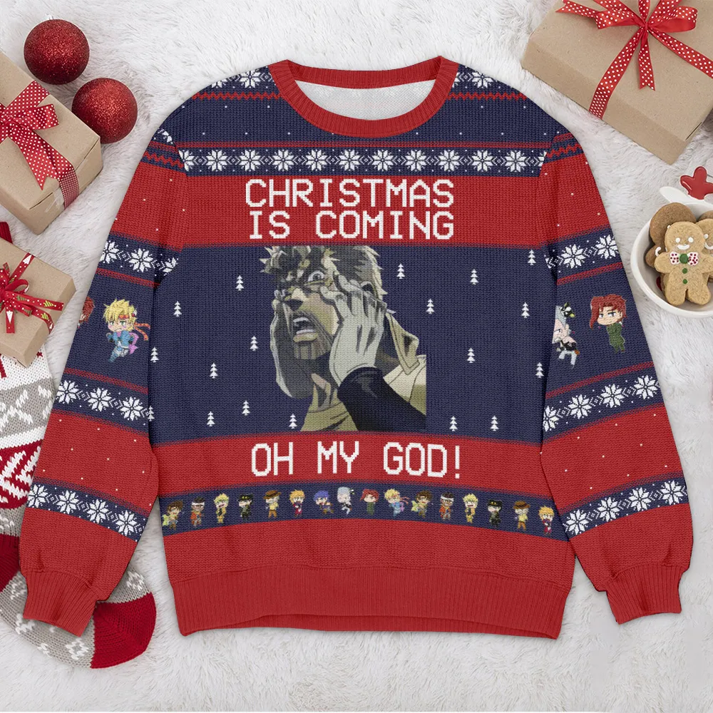 Special Release Ugly Sweater Christmas Is Coming All Over Prints Christmas Season QTVA110924A2