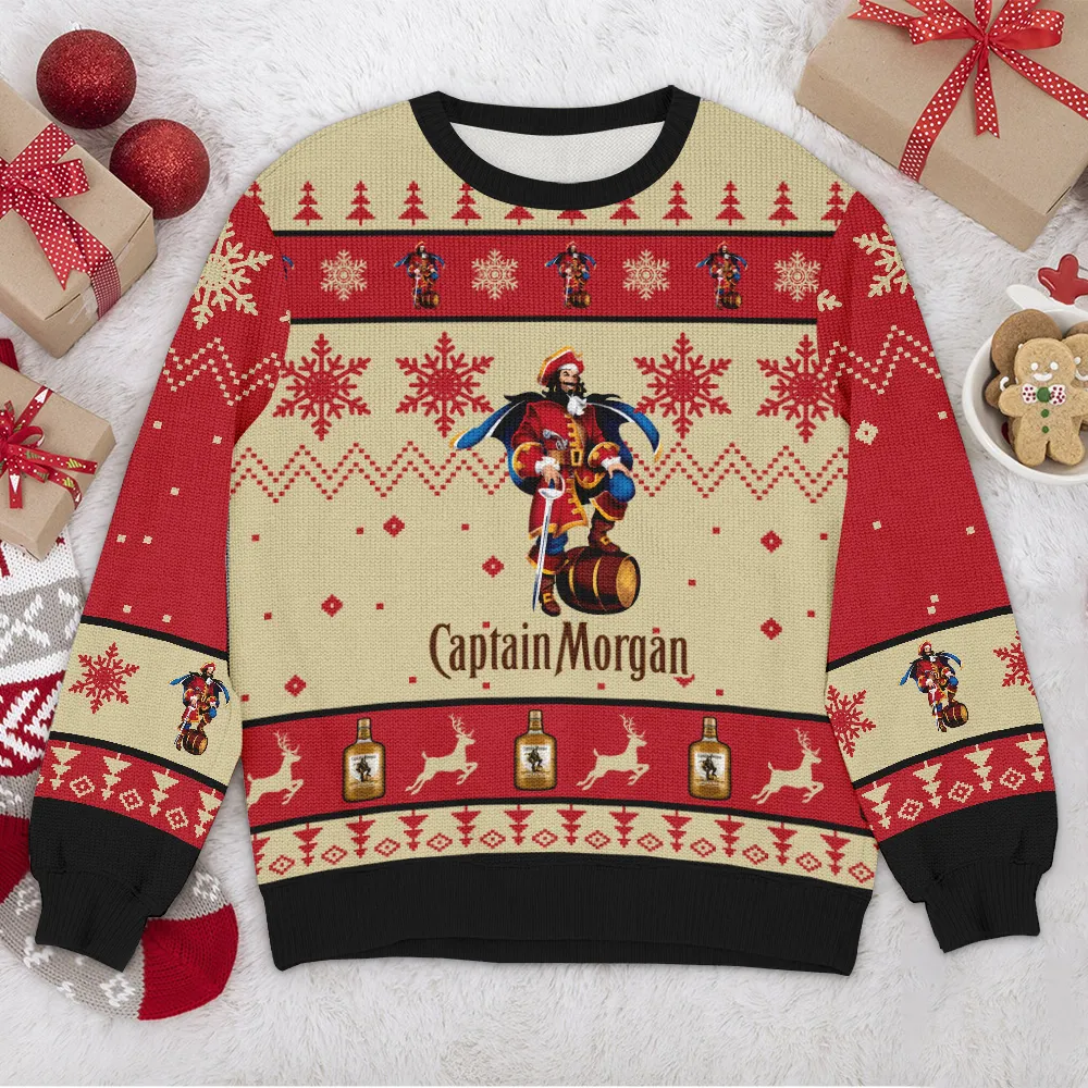 Special Release Ugly Sweater Captain Morgan All Over Prints Christmas Season QTVA110924A20