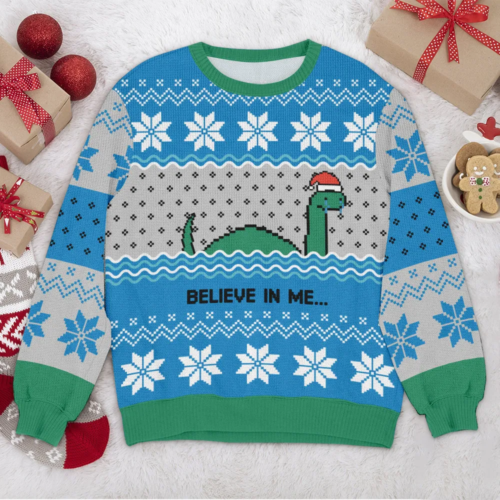 Special Release Ugly Sweater Believe In Me All Over Prints Christmas Season QTVA110924A21