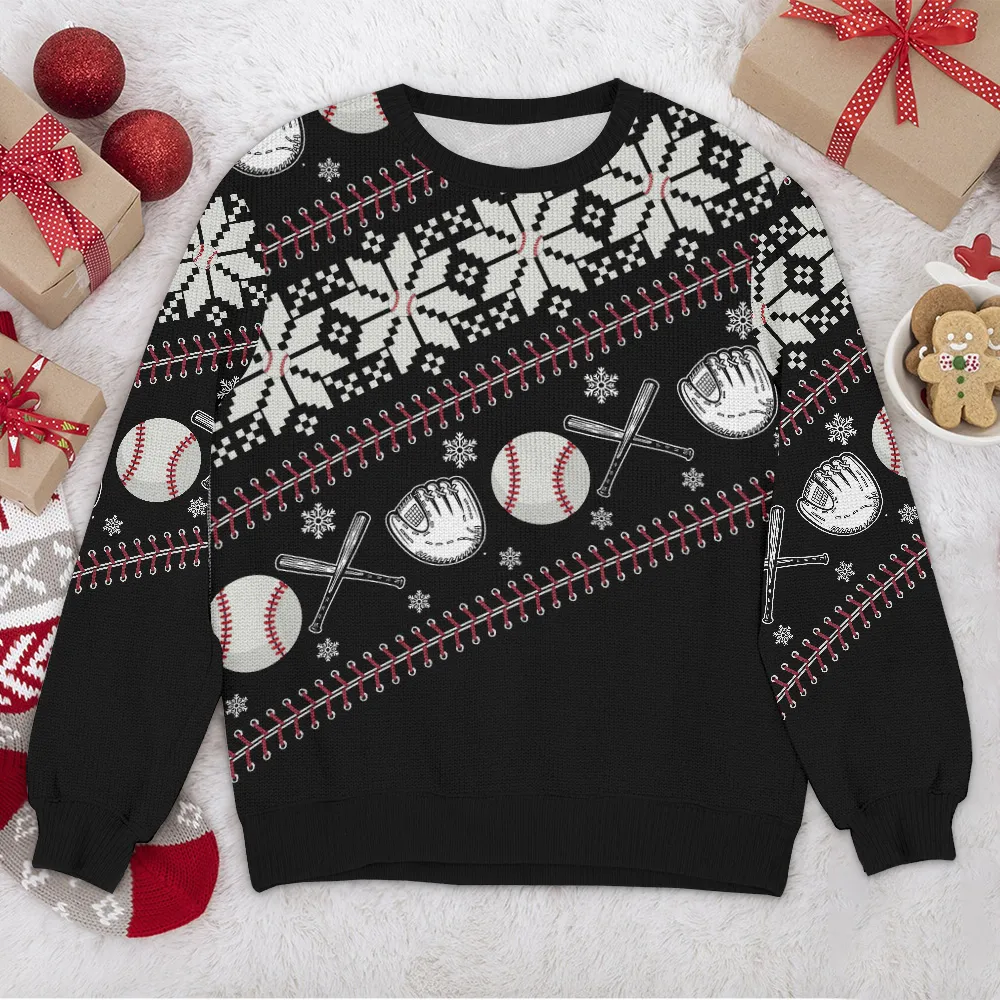 Special Release Ugly Sweater Baseball All Over Prints Christmas Season QTVA110924A25