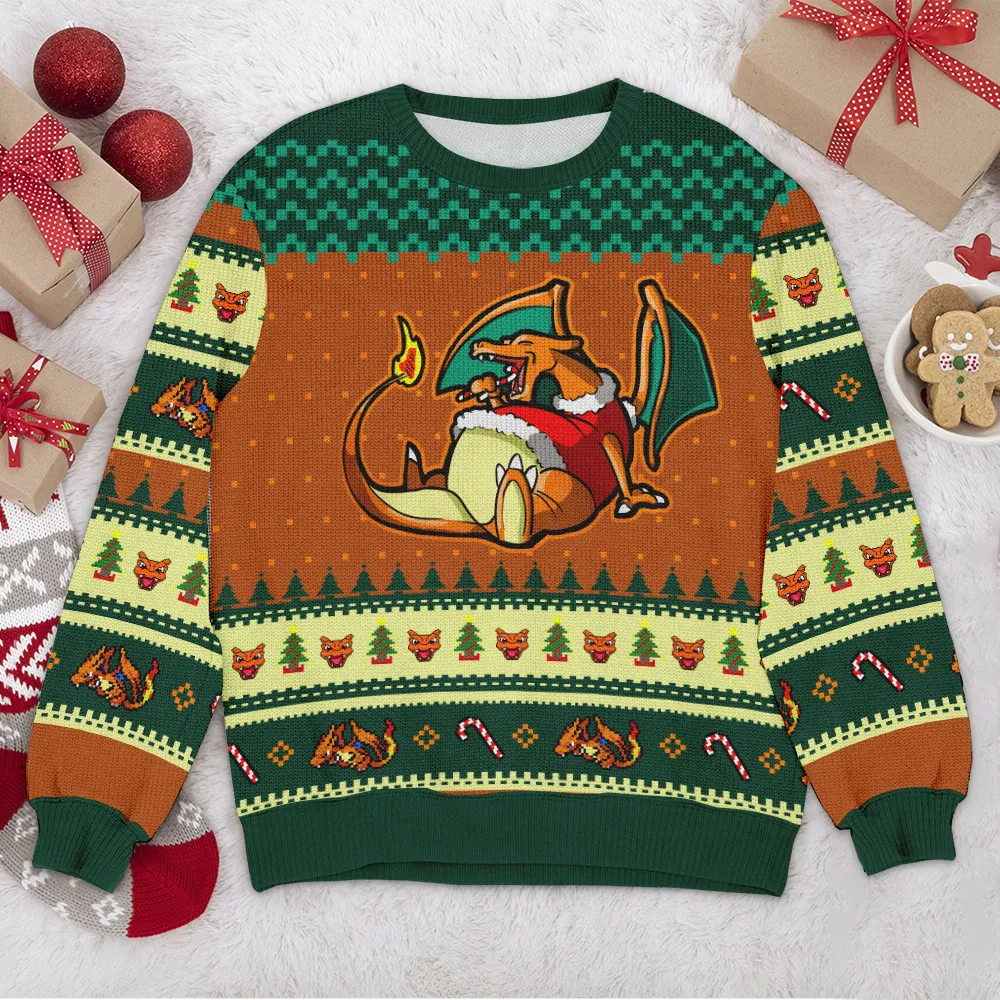 Special Release Ugly Sweater Charmander Pokemon All Over Prints Christmas Season QTVA110924A28