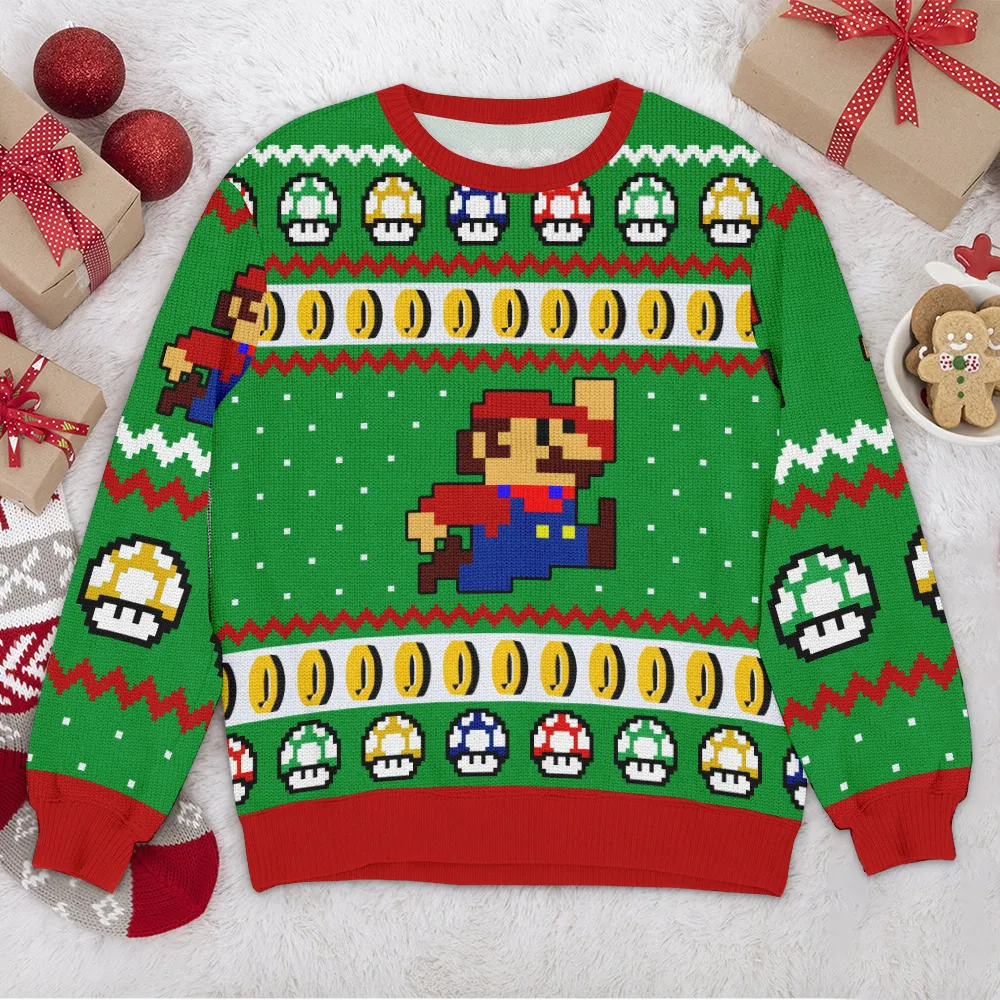 Special Release Ugly Sweater Mario All Over Prints Christmas Season QTVA110924A33