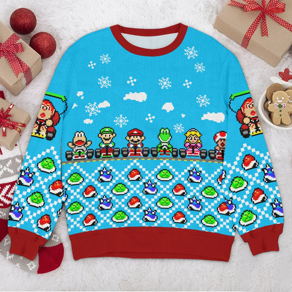 Special Release Ugly Sweater Mario All Over Prints Christmas Season QTVA110924A34