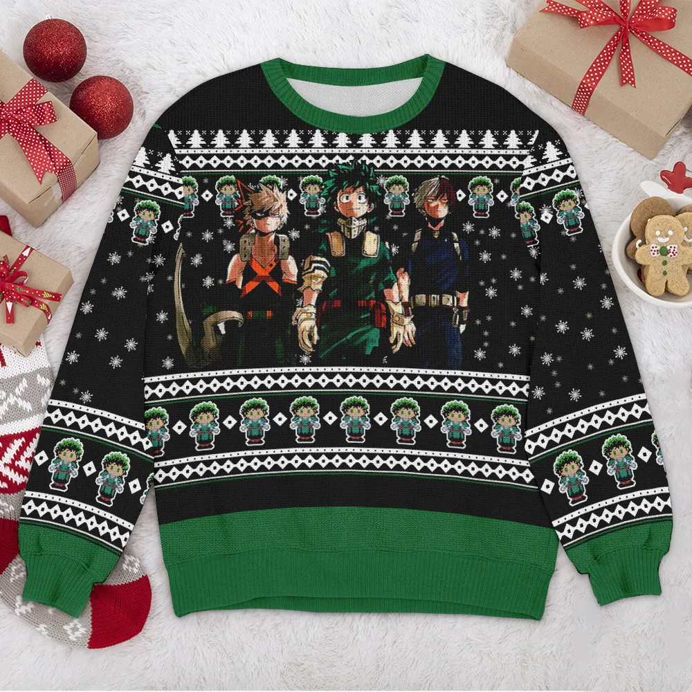 Special Release Ugly Sweater My Hero Academia All Over Prints Christmas Season QTVA110924A48