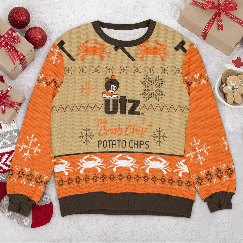 Special Release Ugly Sweater The Crab Chips All Over Prints Christmas Season QTVA110924A49