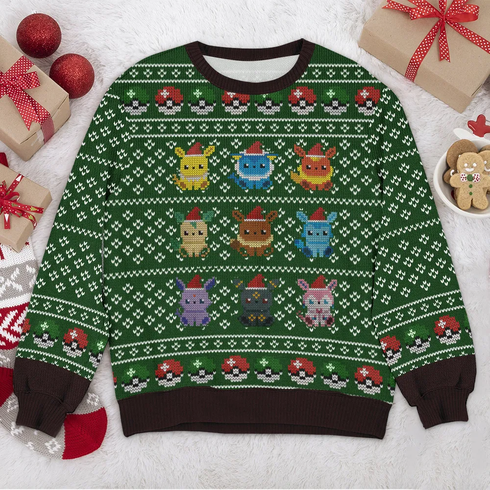 Special Release Ugly Sweater Pokemon All Over Prints Christmas Season QTVA110924A5