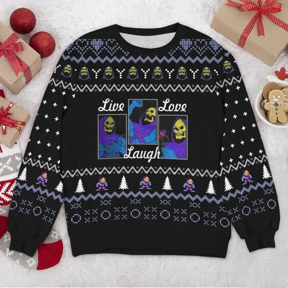 Special Release Ugly Sweater Live Laugh Love All Over Prints Christmas Season QTVA110924A55