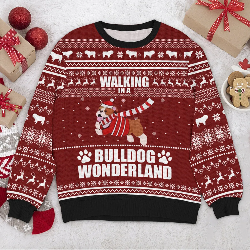 Special Release Ugly Sweater Bulldog Wonderland All Over Prints Christmas Season QTVA110924A58