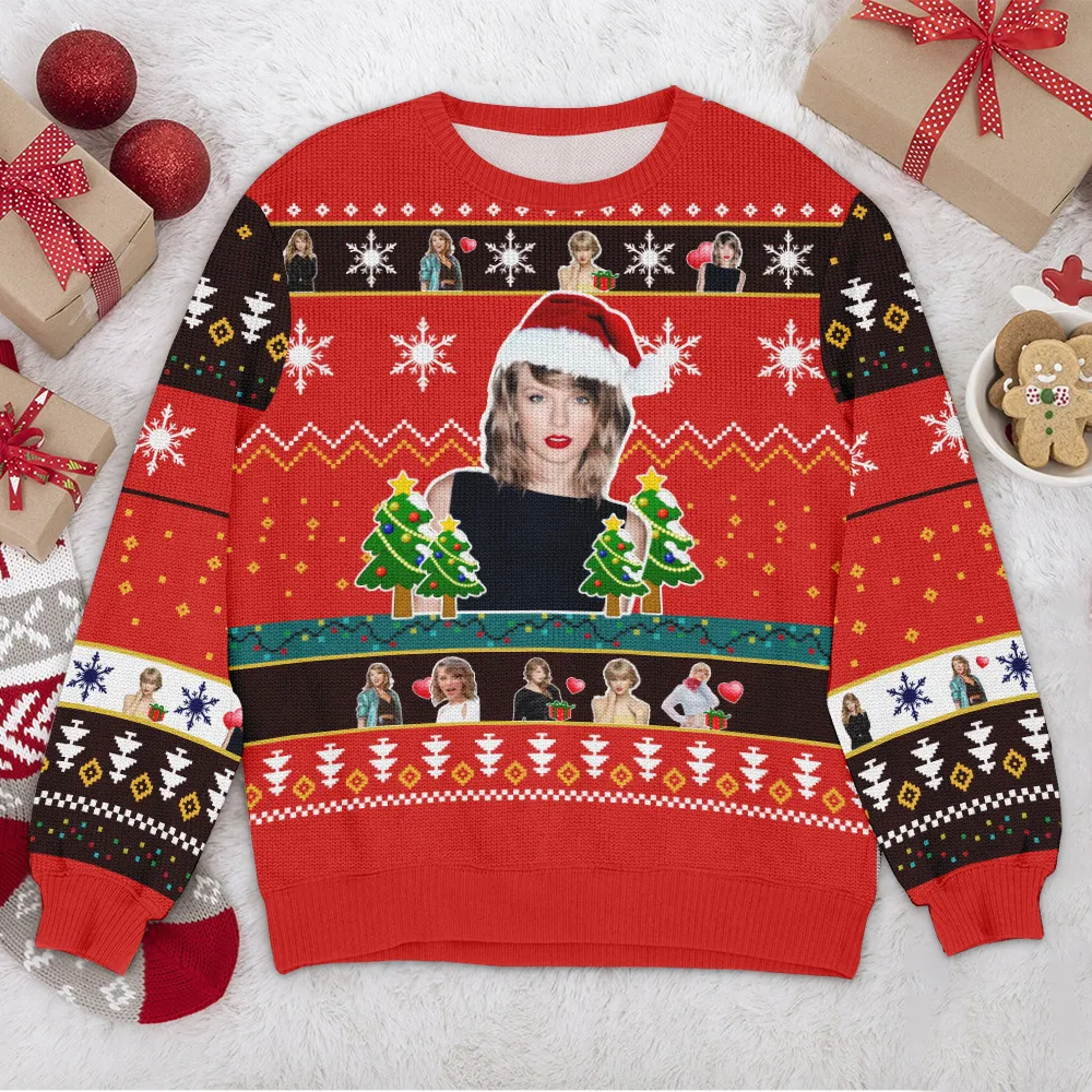 Special Release Ugly Sweater Taylor Swift All Over Prints Christmas Season QTVA110924A60