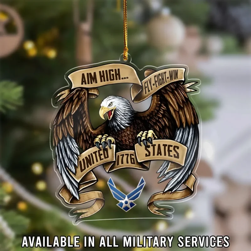 United States 1776 And Motto Of U.S. Air Force Veteran Custom Shape Ornament BLVTR23924A2AF