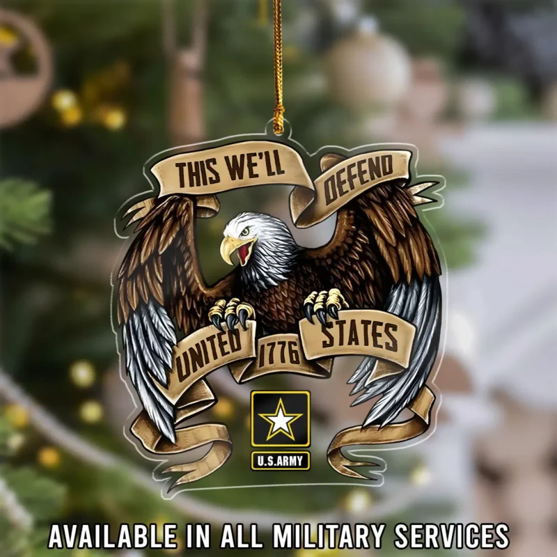 United States 1776 And Motto Of U.S. Army Veteran Custom Shape Ornament BLVTR23924A2AM