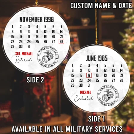 Enlisted Day Retired Day U.S. Marine Corps Veteran Custom Shape Ornament BLVTR26924A1MC