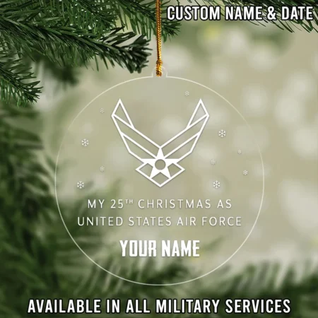 Custom Christmas As U.S. Air Force Veteran Custom Shape Ornament BLVTR26924A2AF