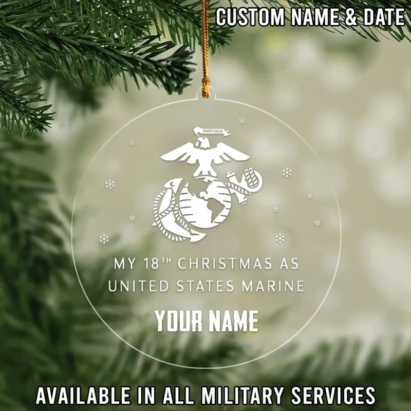 Custom Christmas As U.S. Marine Corps Veteran Custom Shape Ornament BLVTR26924A2MC