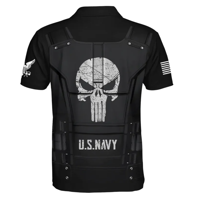 Punisher Skull U.S. Navy All Over Prints BLVTR18924A1NVPL - Polo Shirt