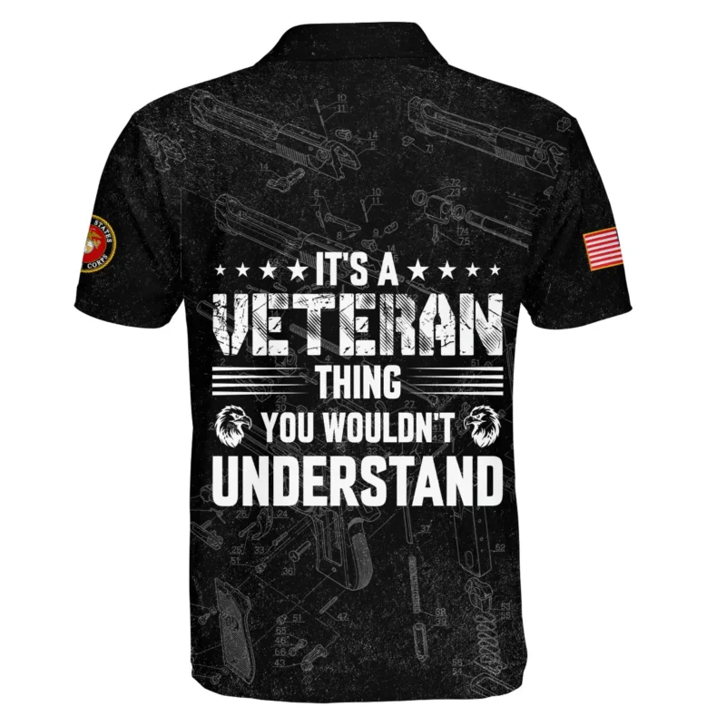 It's A Veteran Thing You Wouldn't Understand Bullet Dissection U.S. Marine Corps All Over Prints BLVTR21924A1MCPL - Polo Shirt