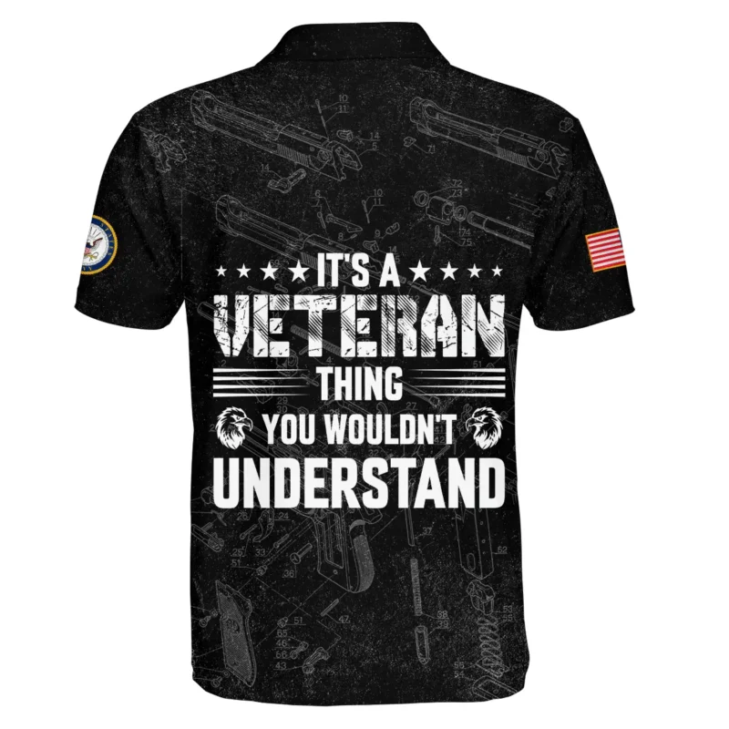 It's A Veteran Thing You Wouldn't Understand Bullet Dissection U.S. Navy All Over Prints BLVTR21924A1NVPL - Polo Shirt