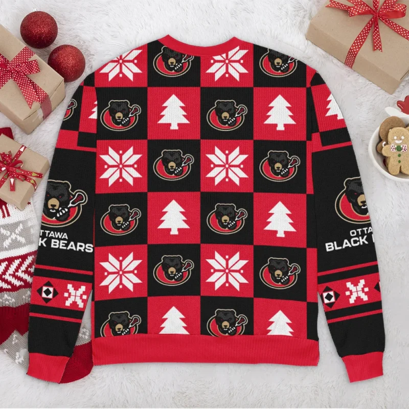 Special Release Ugly Sweater Ottawa Blackbears National Lacrosse League All Over Prints Christmas Season HONLL190924SW01OBB