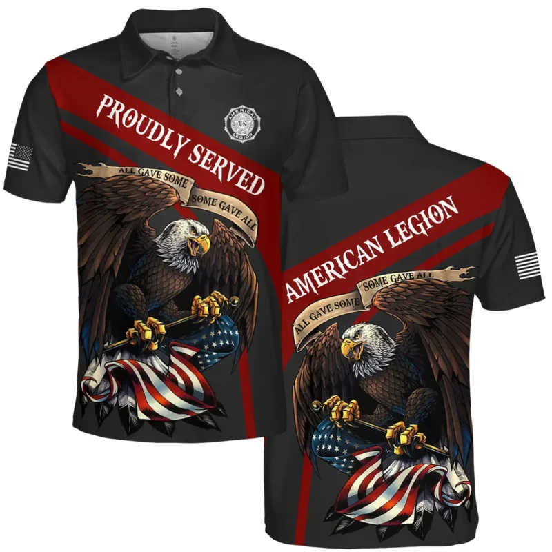 Proudly Served All Gave Some SGA American Legion United States Veteran All Over Prints BLVET24924C2PL - Polo Shirt