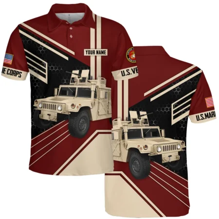 Military Trucks U.S. Marine Corps All Over Prints BLVTR19924A1MCPL - Polo Shirt