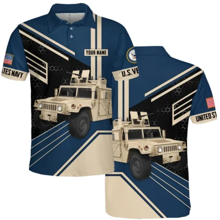 Military Trucks U.S. Navy All Over Prints BLVTR19924A1NVPL - Polo Shirt