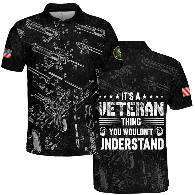 It's A Veteran Thing You Wouldn't Understand Bullet Dissection U.S. Army All Over Prints BLVTR21924A1AMPL - Polo Shirt